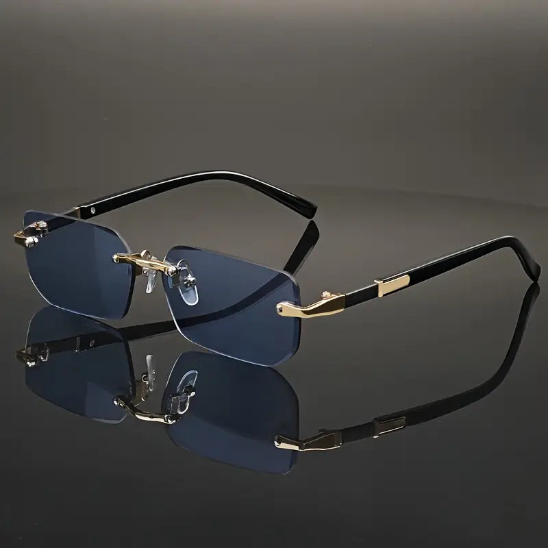 Retro Sunglasses Men Rimless Sun Glasses Shades Cutting Lens Ladies
