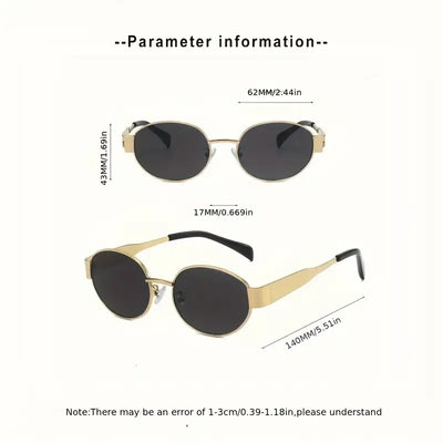 Oval Metal Frame Fashion Glasses