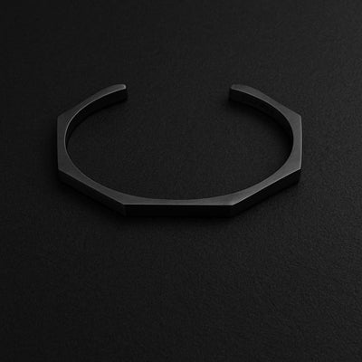 Stainless Steel Hexagon Cuff Bangle 2 Sets