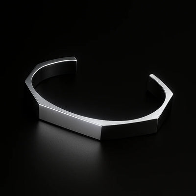 Stainless Steel Hexagon Cuff Bangle 2 Sets